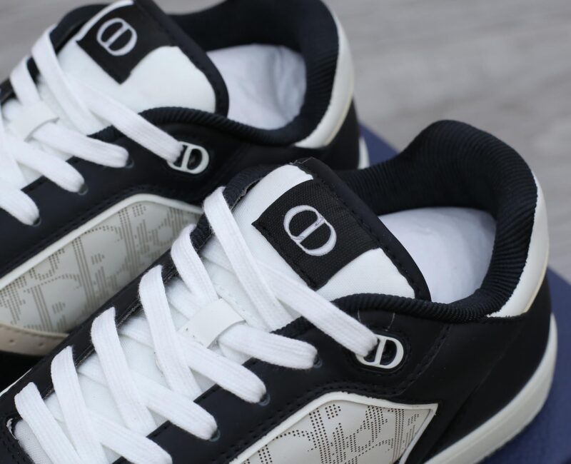 Giày Dior B27 Low Black White Beige họa tiết Dior Oblique Galaxy Like Auth
