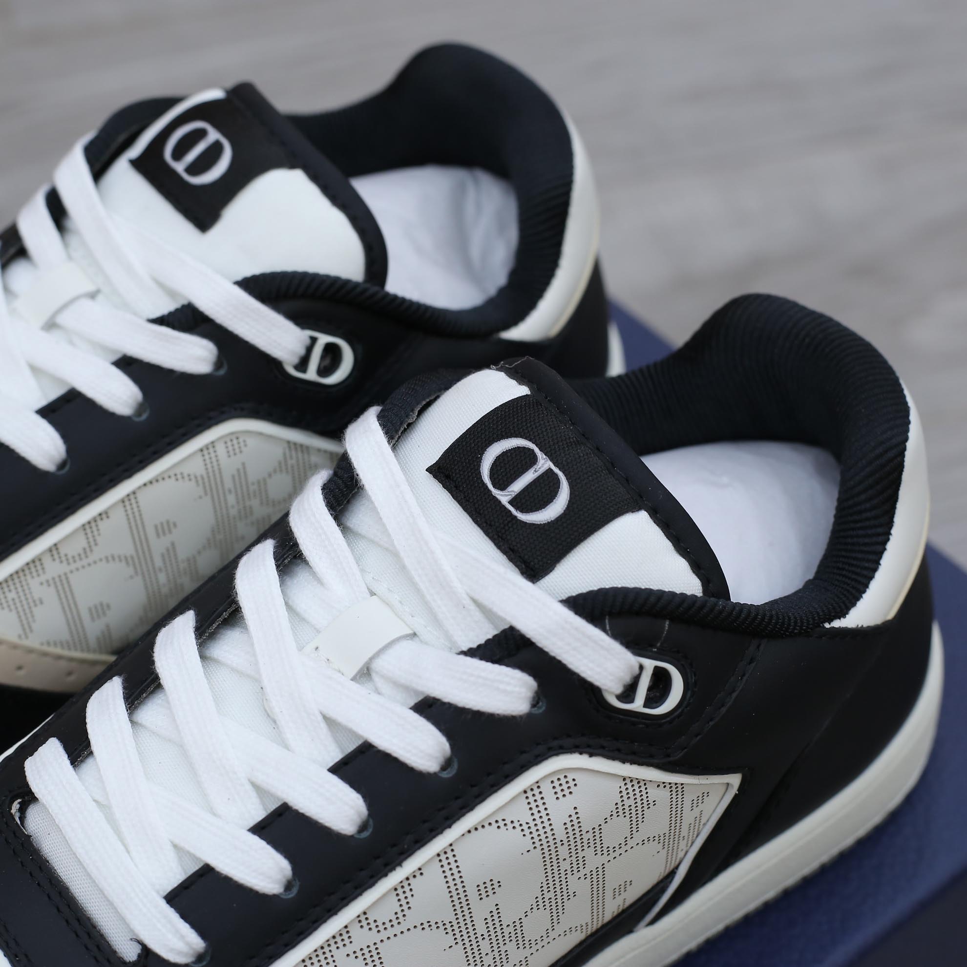 Giày Dior B27 Low Black White Beige họa tiết Dior Oblique Galaxy Like Auth