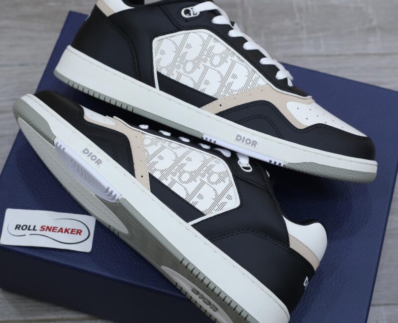 Giày Dior B27 Low Black White Beige họa tiết Dior Oblique Galaxy Like Auth
