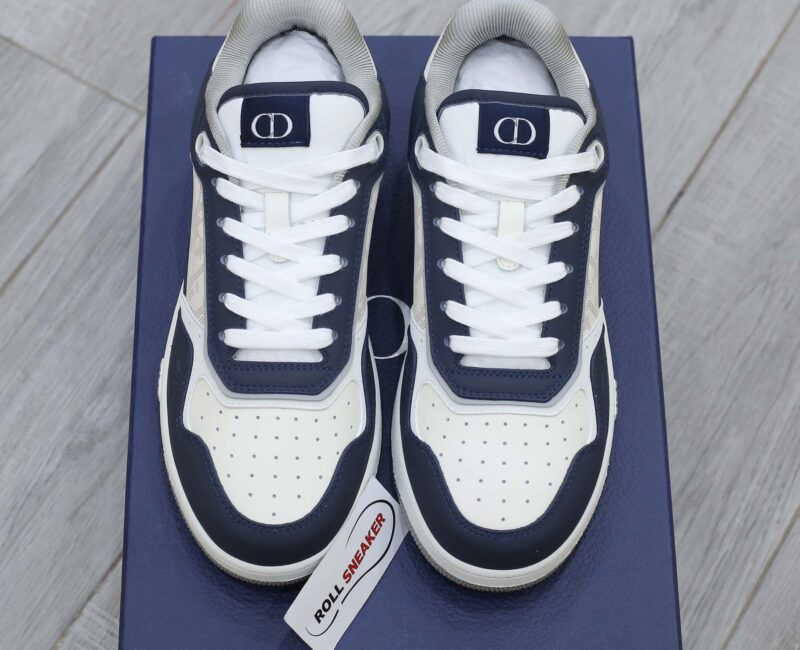 Giày Dior B27 Low Deep Blue and White họa tiết da Dior Oblique Galaxy Like Auth