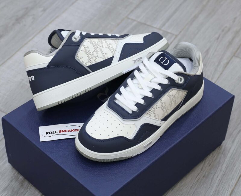 Giày Dior B27 Low Deep Blue and White họa tiết da Dior Oblique Galaxy Like Auth