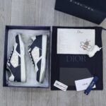Giày Dior B27 Low Deep Blue and White họa tiết da Dior Oblique Galaxy Like Auth