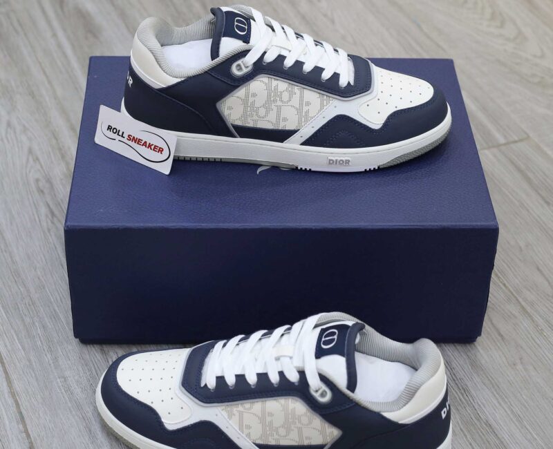 Giày Dior B27 Low Deep Blue and White họa tiết da Dior Oblique Galaxy Like Auth