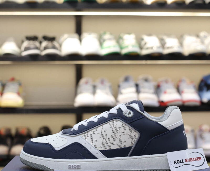 Giày Dior B27 Low Deep Blue and White họa tiết da Dior Oblique Galaxy Like Auth