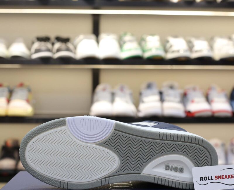 Giày Dior B27 Low Deep Blue and White họa tiết da Dior Oblique Galaxy Like Auth