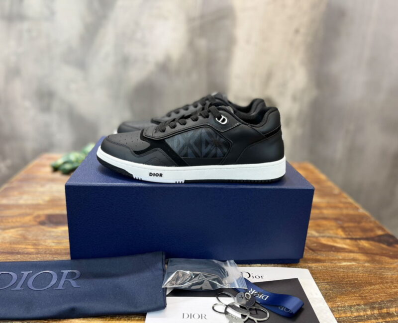 Giày Dior B27 Low Dior Black họa tiết CD Diamond Canvas Like Auth