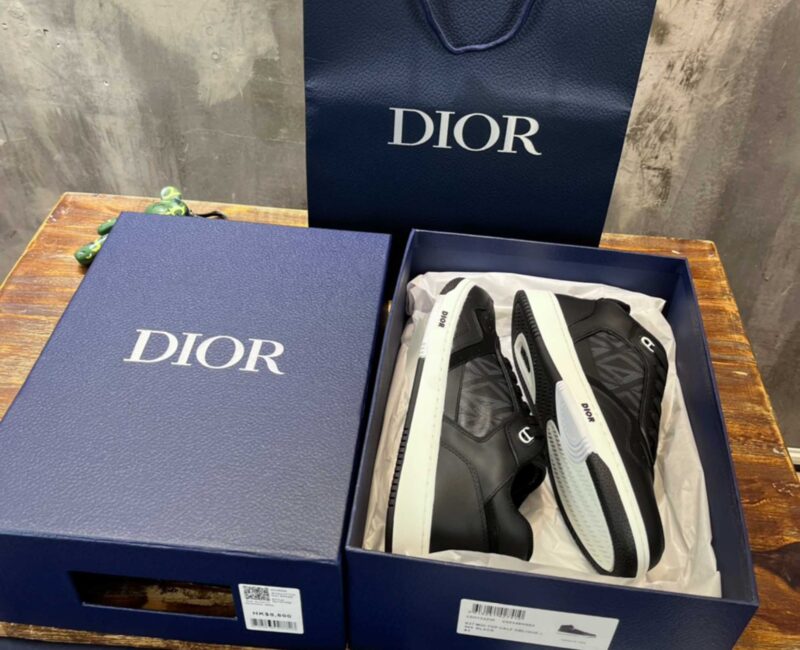 Giày Dior B27 Low Dior Black họa tiết CD Diamond Canvas Like Auth
