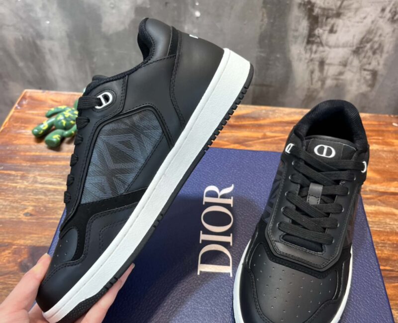 Giày Dior B27 Low Dior Black họa tiết CD Diamond Canvas Like Auth