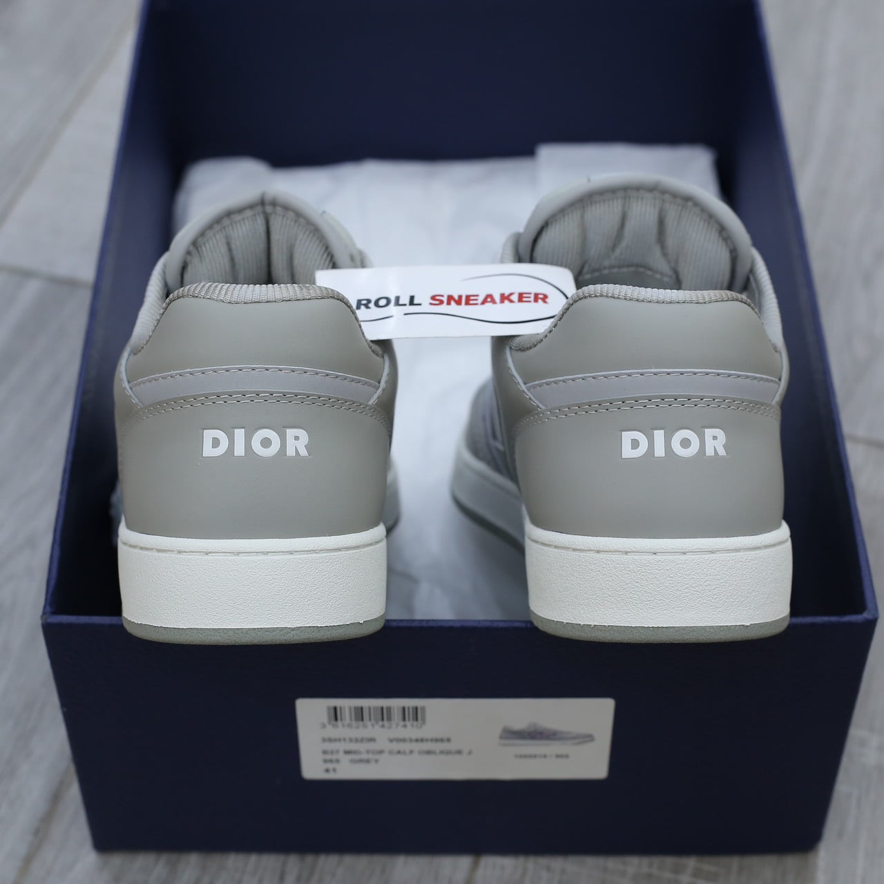 Giày Dior B27 Low Dior Gray họa tiết CD Diamond Canvas Like Auth