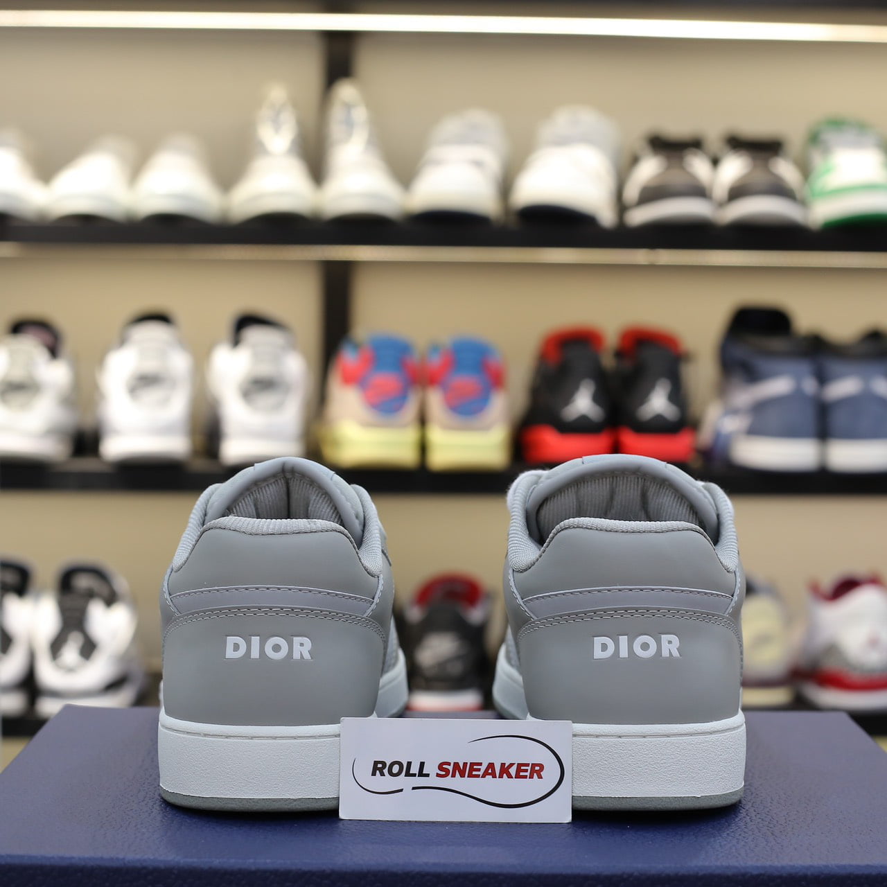 Giày Dior B27 Low Dior Gray họa tiết CD Diamond Canvas Like Auth