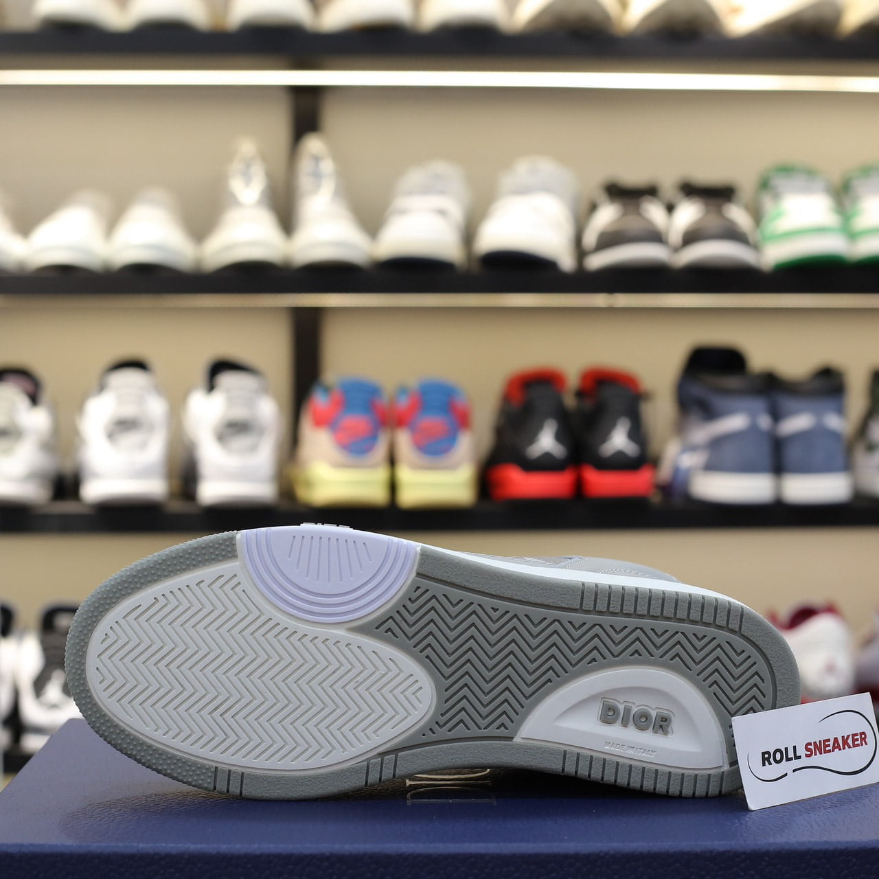 Giày Dior B27 Low Dior Gray họa tiết CD Diamond Canvas Like Auth