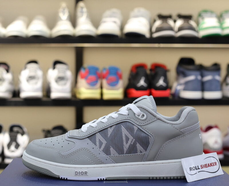Giày Dior B27 Low Dior Gray họa tiết CD Diamond Canvas Like Auth
