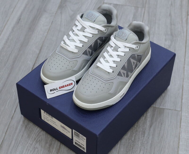 Giày Dior B27 Low Dior Gray họa tiết CD Diamond Canvas Like Auth