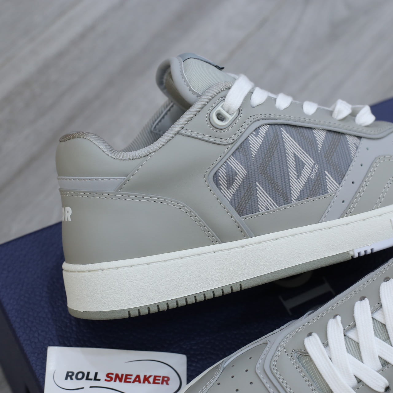 Giày Dior B27 Low Dior Gray họa tiết CD Diamond Canvas Like Auth
