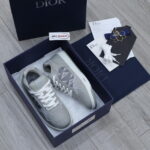 Giày Dior B27 Low Dior Gray họa tiết CD Diamond Canvas Like Auth