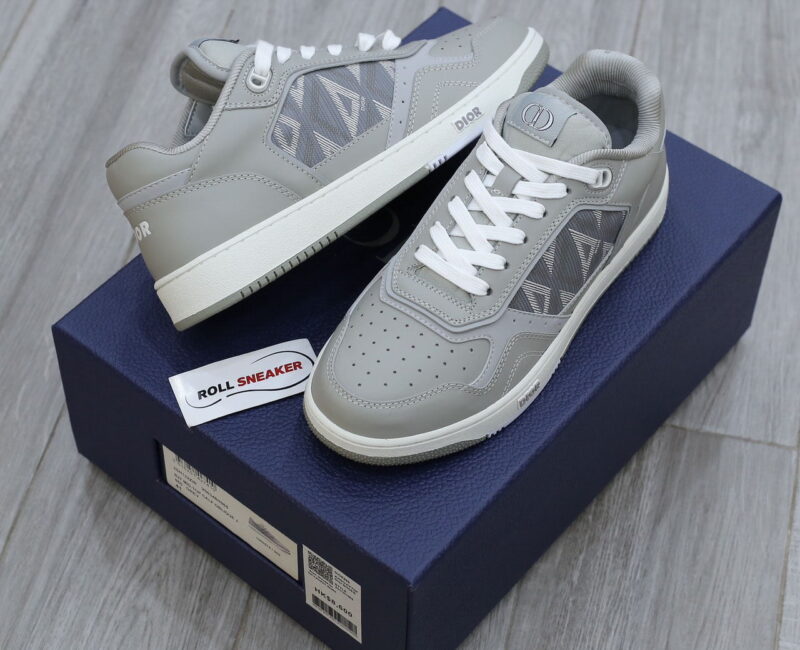 Giày Dior B27 Low Dior Gray họa tiết CD Diamond Canvas Like Auth
