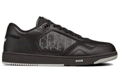 Giày Dior B27 Low Black đen da bê da lộn suede họa tiết Dior Oblique Galaxy Like Auth