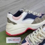 Giày Gucci GG Rhyton sneaker Pink leather and GG Canvas