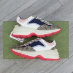 Giày Gucci GG Rhyton sneaker Pink leather and GG Canvas