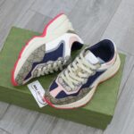 Giày Gucci GG Rhyton sneaker Pink leather and GG Canvas