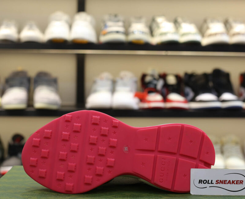 Giày Gucci GG Rhyton sneaker Pink leather and GG Canvas