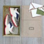 Giày Gucci GG Rhyton sneaker Pink leather and GG Canvas