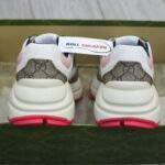 Giày Gucci GG Rhyton sneaker Pink leather and GG Canvas
