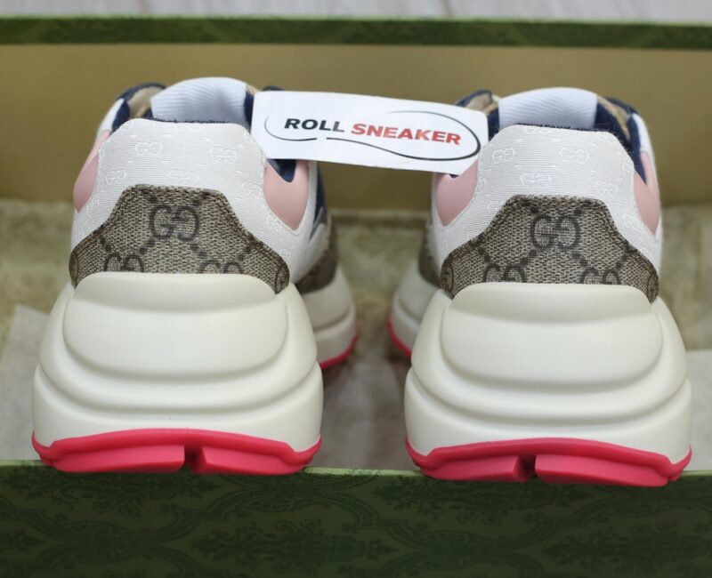 Giày Gucci GG Rhyton sneaker Pink leather and GG Canvas