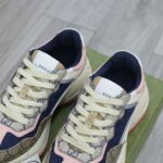 Giày Gucci GG Rhyton sneaker Pink leather and GG Canvas