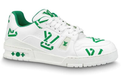 Giày Louis Vuitton Trainer Logo LV Cycling Green Xanh Like Auth