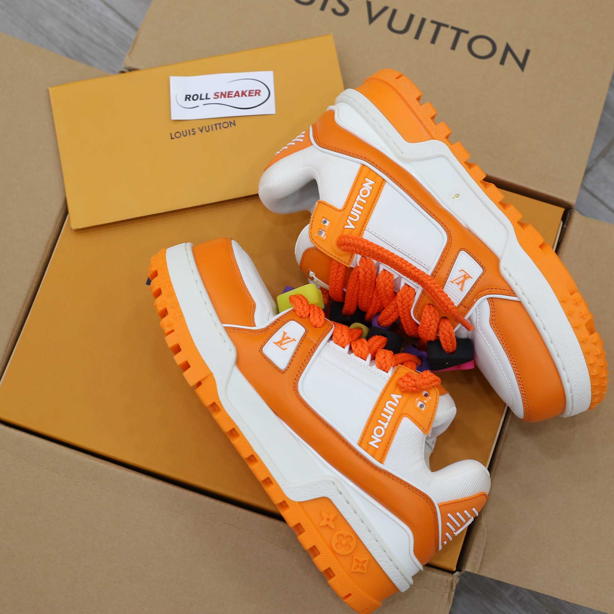 Giày Louis Vuitton Trainer Maxi Orange Like Auth