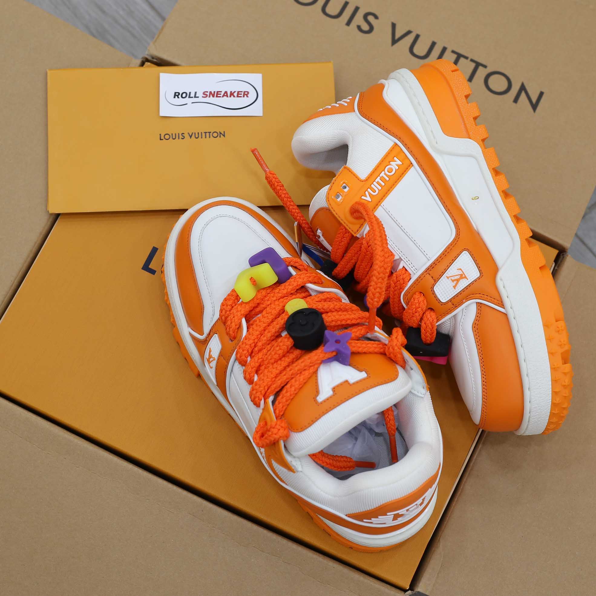 Giày Louis Vuitton Trainer Maxi Orange Like Auth