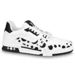 Giày Louis Vuitton Trainer LV x Yk Yayoi Kusama Black Đen Like Auth