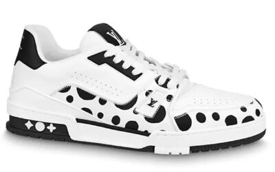 Giày Louis Vuitton Trainer LV x Yk Yayoi Kusama Black Đen Like Auth