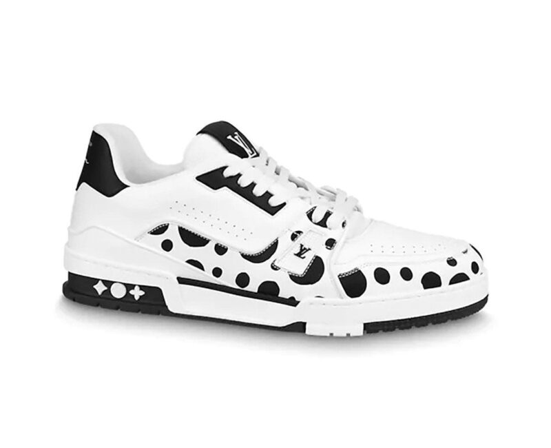 Giày Louis Vuitton Trainer LV x Yk Yayoi Kusama Black Đen Like Auth