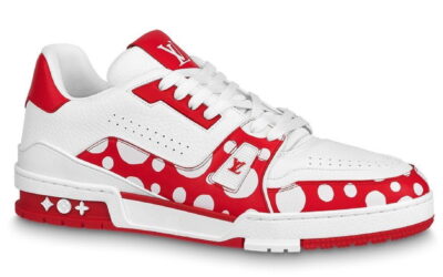 Giày Louis Vuitton Trainer LV x Yk Yayoi Kusama Red Like Auth