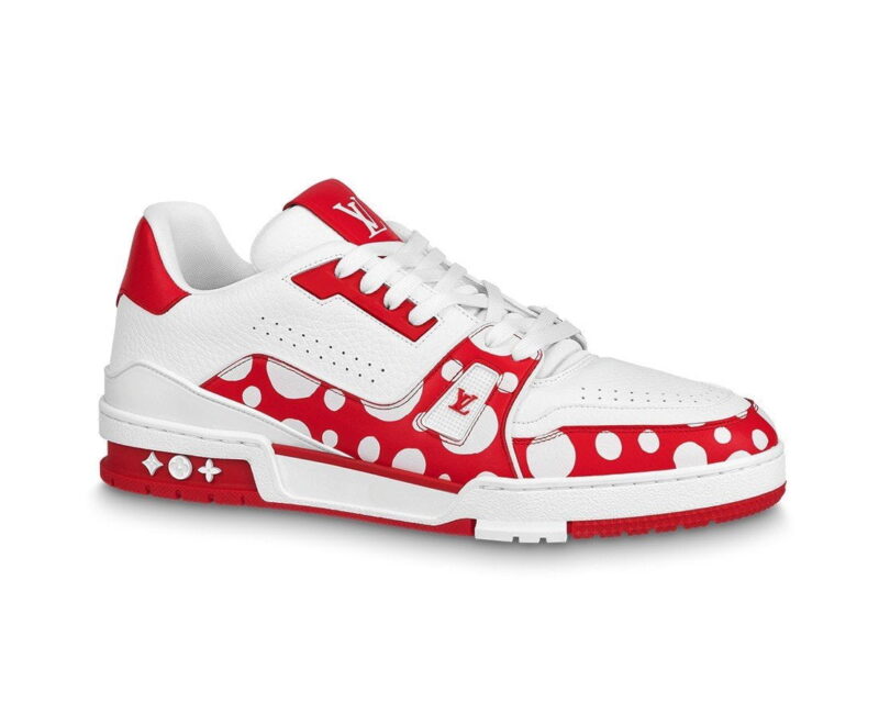 Giày Louis Vuitton Trainer LV x Yk Yayoi Kusama Red Like Auth