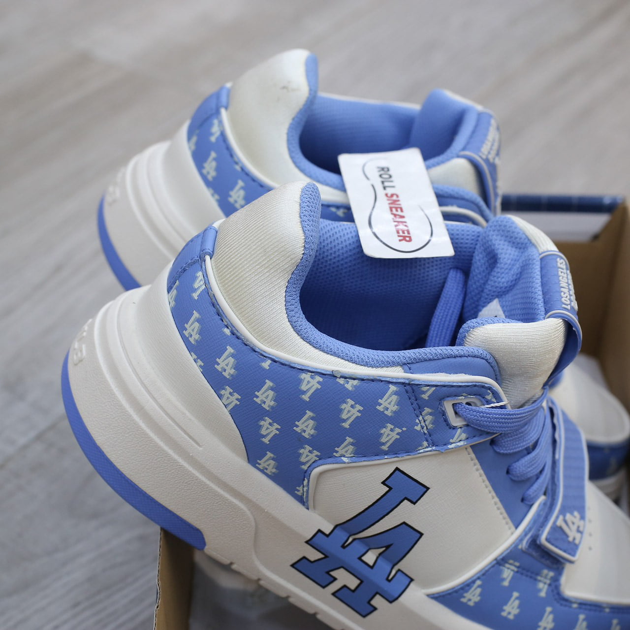 Giày MLB Chunky Liner Mid Classic Monogram LA Blue Like Auth