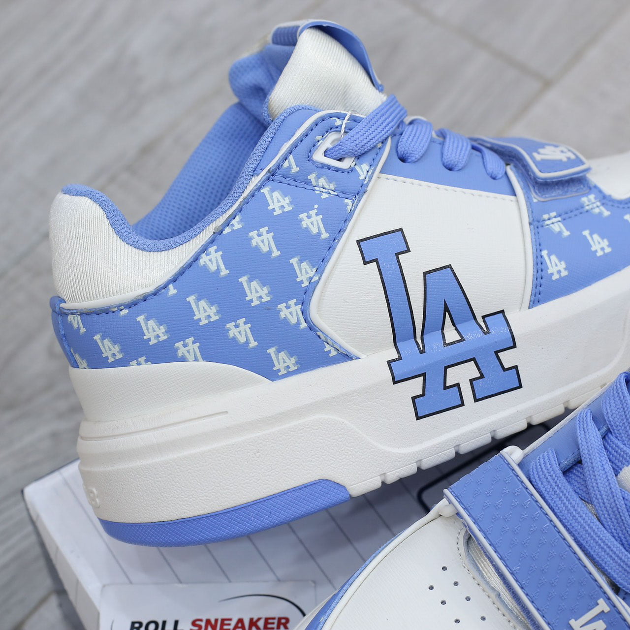 Giày MLB Chunky Liner Mid Classic Monogram LA Blue Like Auth