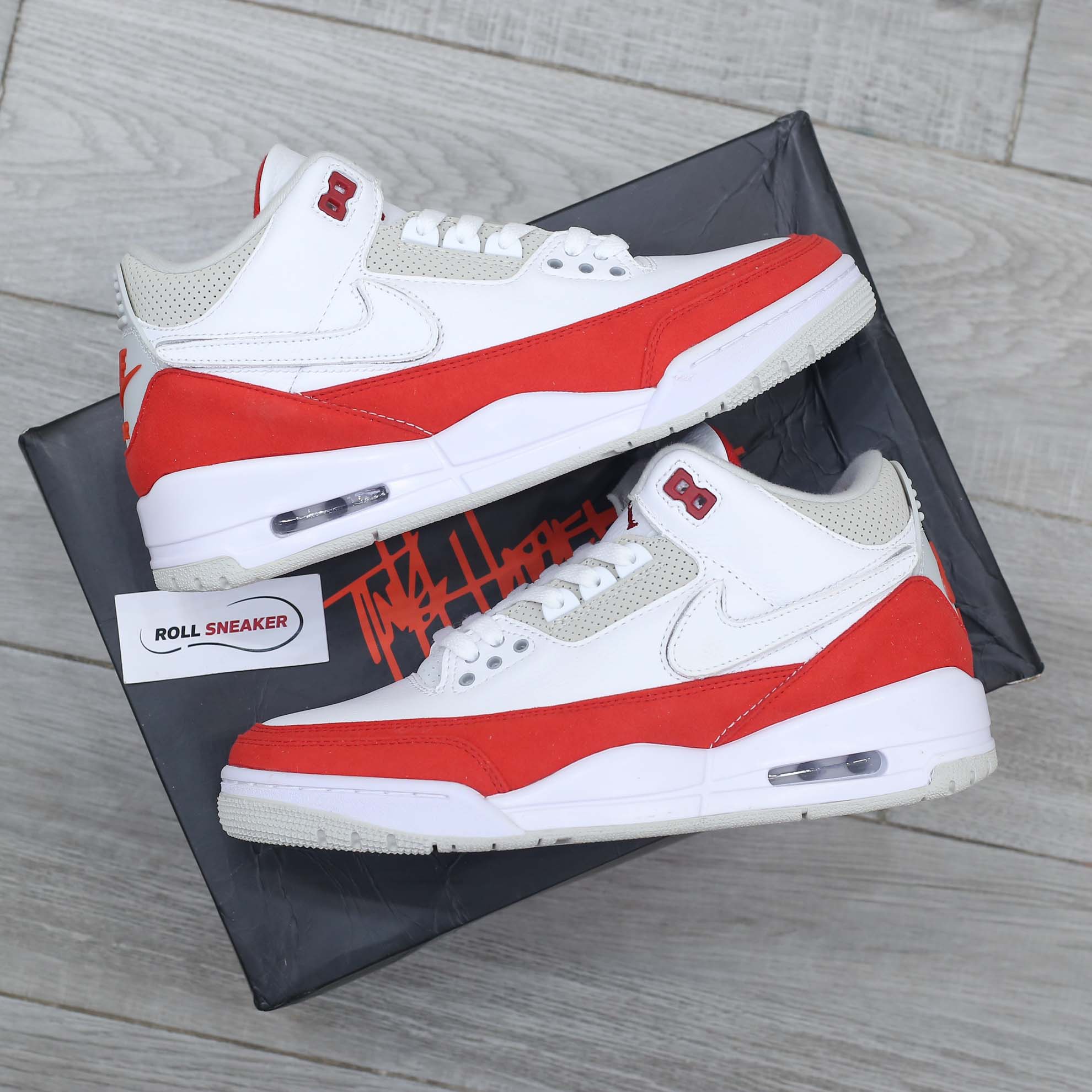 Giày Nike Air Jordan 3 Retro Tinker White University Red Like Auth