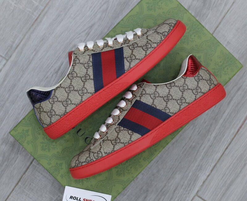 Giày Gucci Ace GG Supreme Red Like Auth