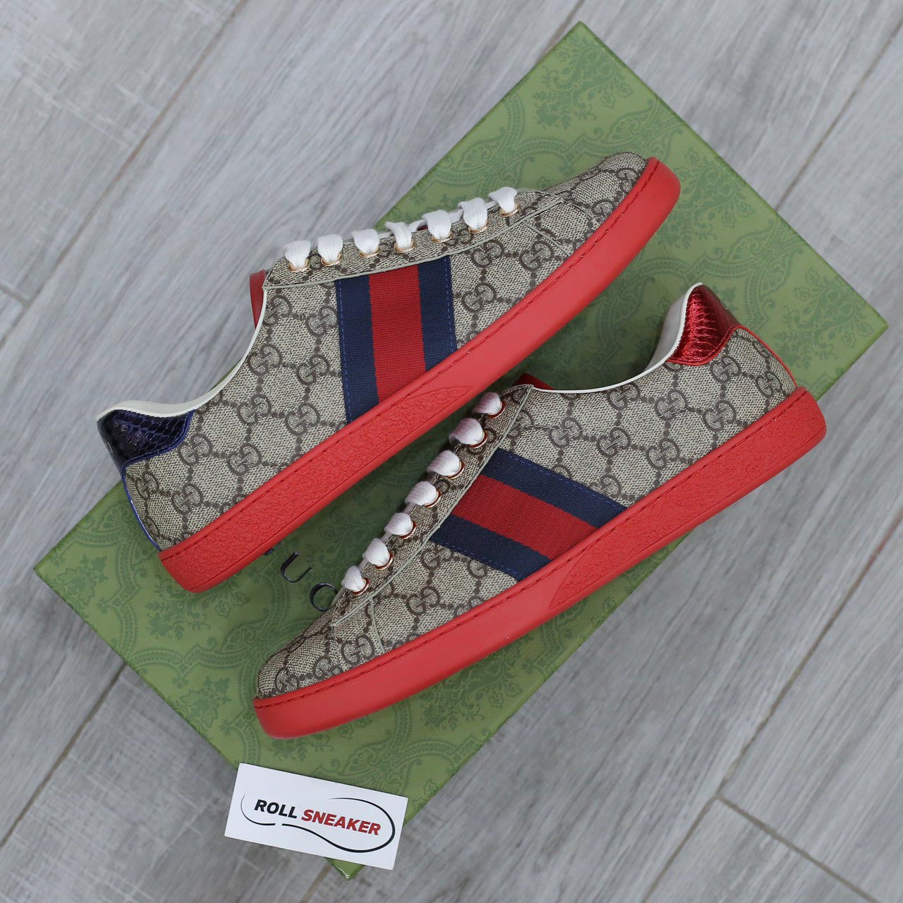 Giày Gucci Ace GG Supreme Red Like Auth