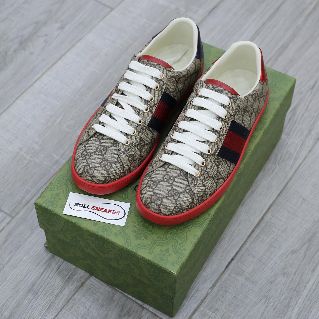 Giày Gucci Ace GG Supreme Red Like Auth