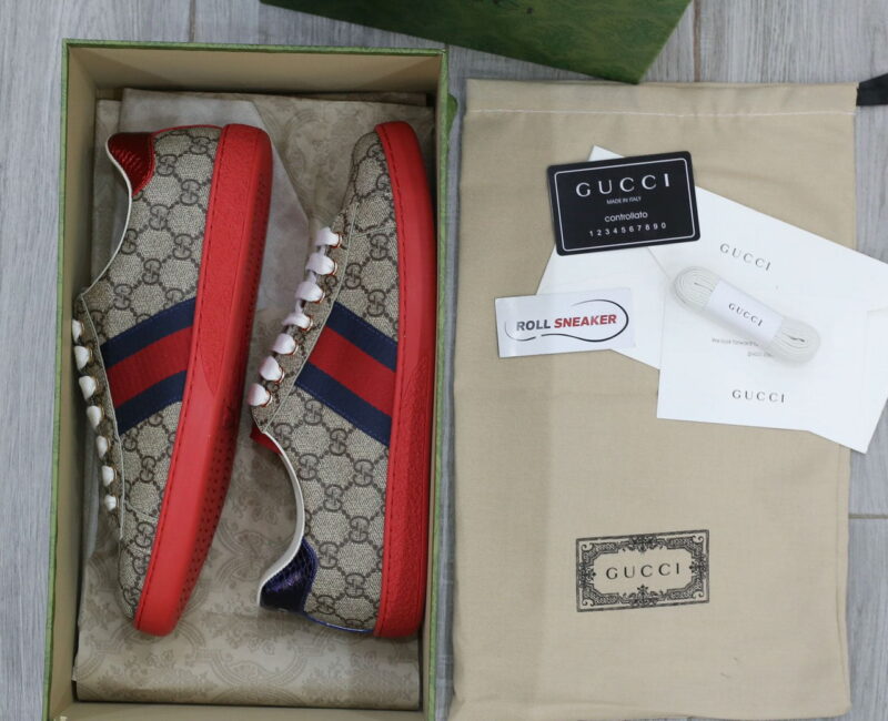 Giày Gucci Ace GG Supreme Red Like Auth