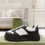Giày Gucci GG Sneaker Black White leather họa tiết GG dập nổi Like Auth