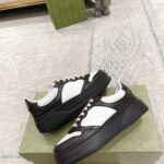 Giày Gucci GG Sneaker Black White leather họa tiết GG dập nổi Like Auth