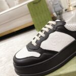 Giày Gucci GG Sneaker Black White leather họa tiết GG dập nổi Like Auth