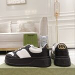 Giày Gucci GG Sneaker Black White leather họa tiết GG dập nổi Like Auth