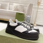 Giày Gucci GG Sneaker Black White leather họa tiết GG dập nổi Like Auth