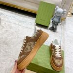 Giày Gucci GG Sneaker Brown leather họa tiết Orignal GG canvas Like Auth